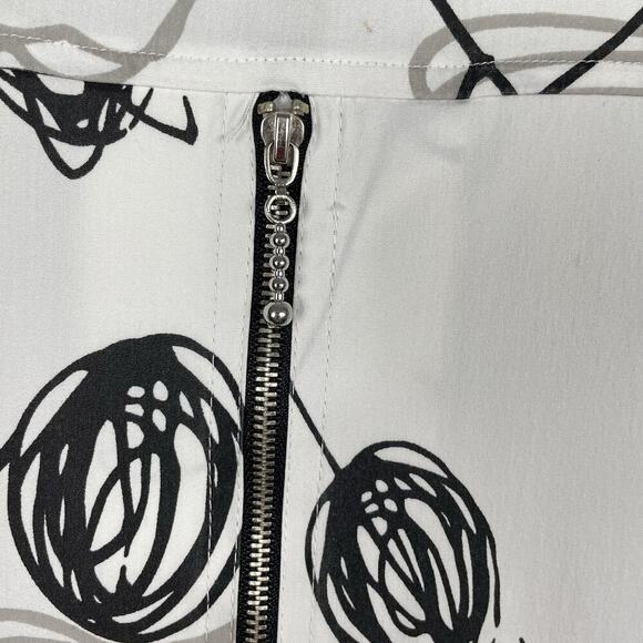 Comfy USA Shirt Dress Tunic Size XS White Black Abstract Print Artsy Back Zipper - Picture 11 of 13